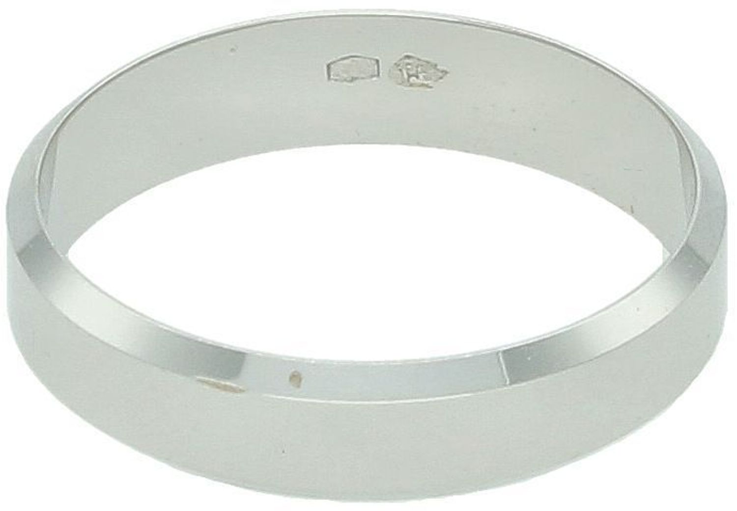 Złota obrączka ślubna z białego złota 585  5 mm  Faza i frezowane brzegi.jpg